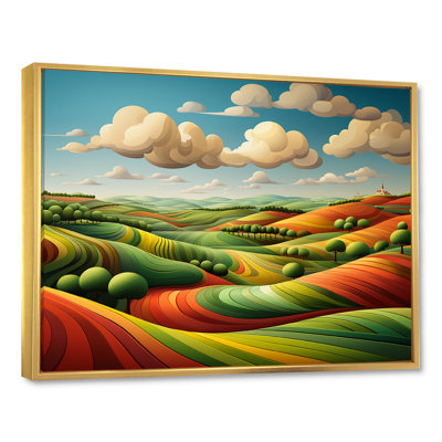 «Multicolor Bold Farm Landscape I - Meadow», art mural