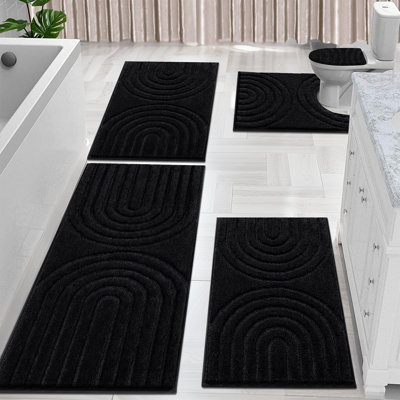 Absorbent Bath Mat Bathroom Rug (Set of 5)