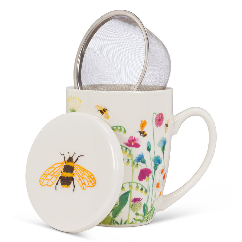 Les abeilles dans le jardin avec abeille 12 oz. Théière