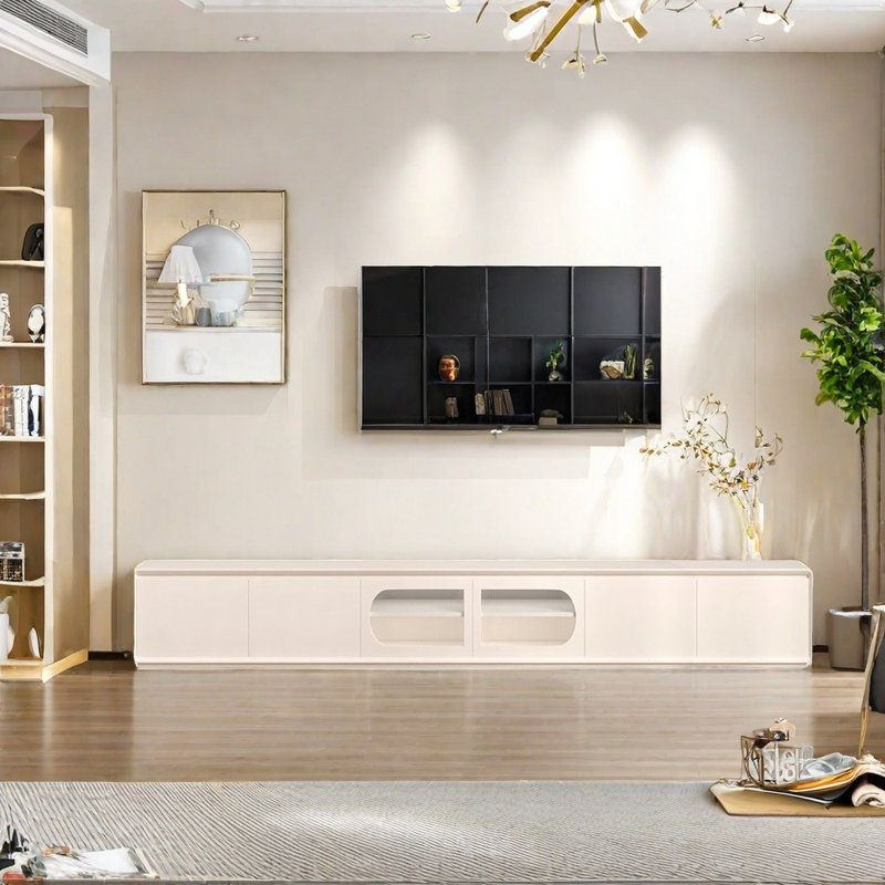 Cream style solid wood TV stand