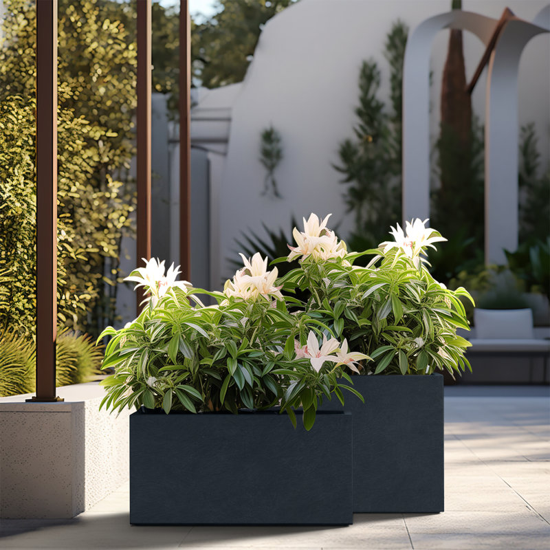 Luecille Handmade Planter Box, Granite Gray