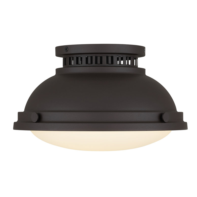1-Light 11-in Dark Bronze Flush Mount