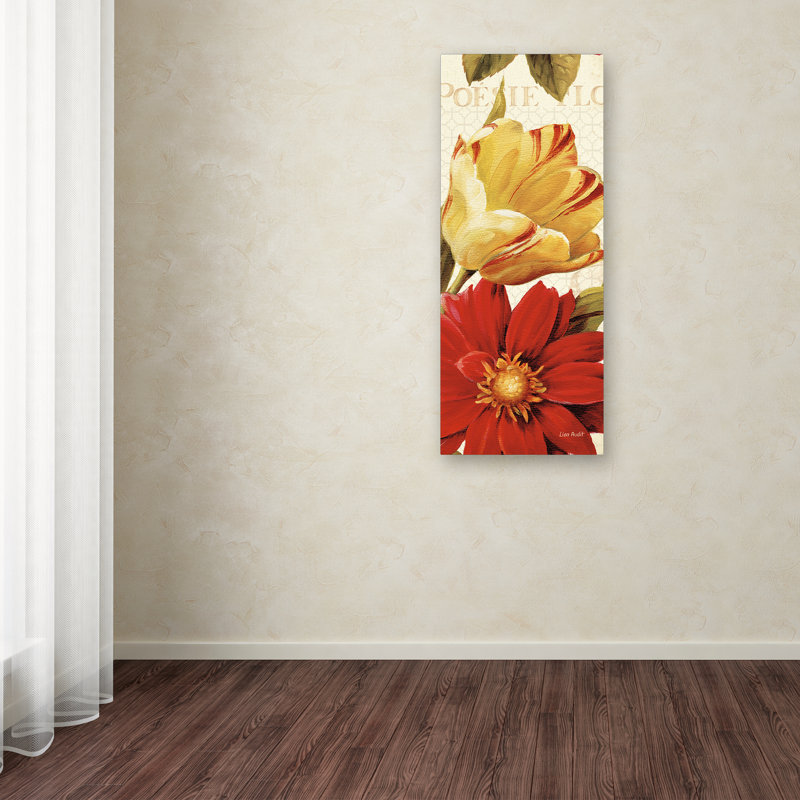 «Poesie Florale Panel II» par Lisa Audit - reproduction sur toile, H 32 po x l 14 po x P 2 po