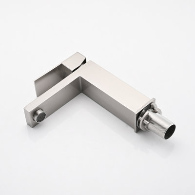 Single Hole Bathroom Tap Stainless Steel - Deck-Mounted Faucet With And Drain Assembly, 1.2 Flow Rate, Lever Handle, Ceramic Disc Valve For Sinks, Brushed Nickel Sink 1 Drain, Vanity,