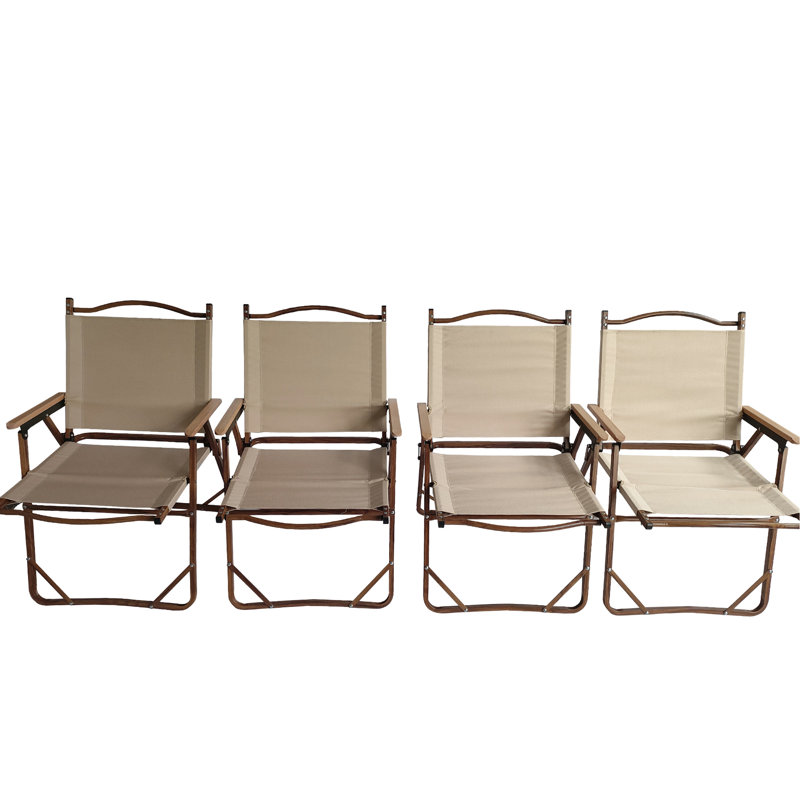 Comfy 4 pliable - cadre en aluminium avec, siège en toile pour la cour, la plage, le patio, le camping, cadre de chaise de pique-nique 4, pique-nique en bois de hêtre, cour