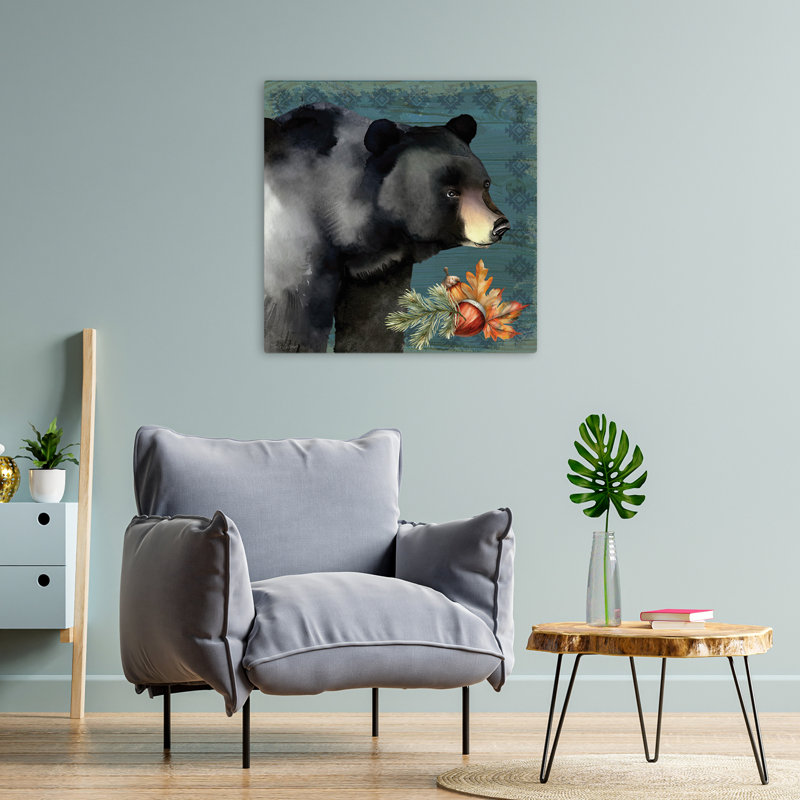 Ours noir, art contemporain, H 24 po x l 24 po