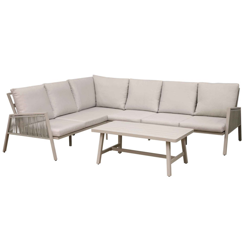 Leighonna 267cm Wide Metal Patio Sectional with Cushions