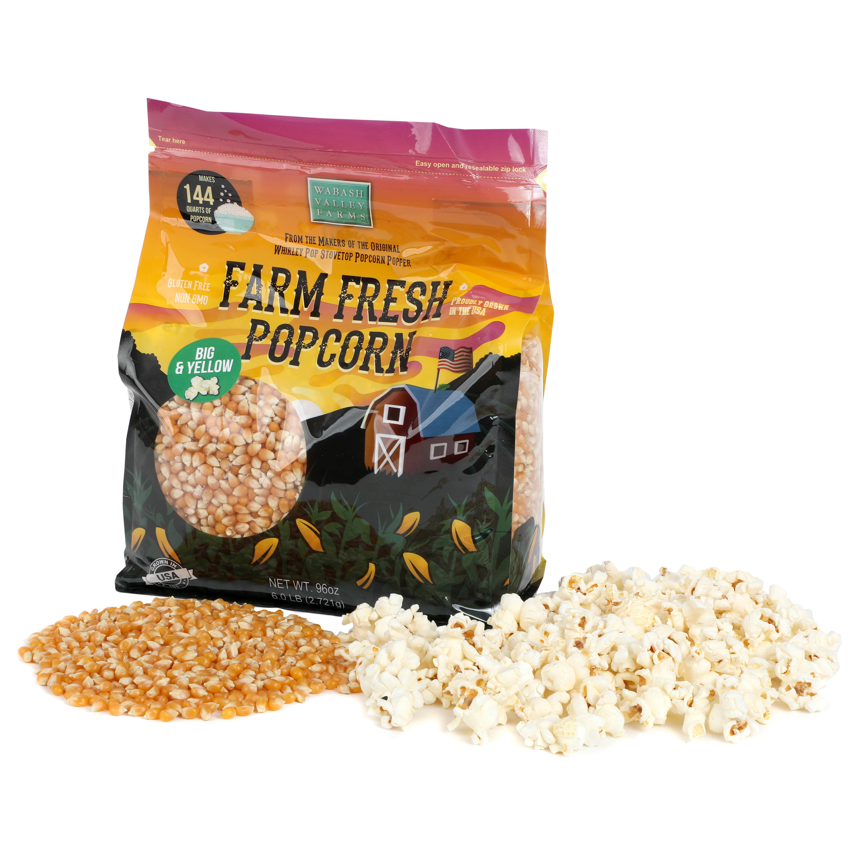 All in One Popcorn Packs - Wabash Valley Farms All Inclusive Popping Kits,  Real Theatre Popcorn, Popcorn Kernels for Popcorn Machine, All in One