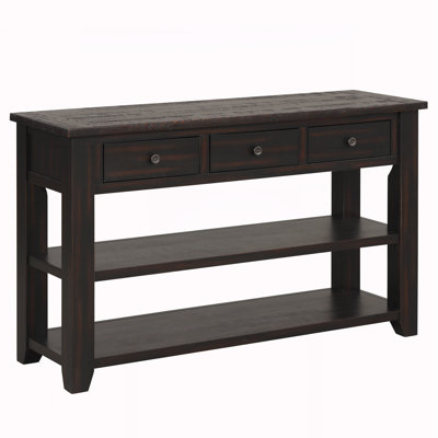 Modern Entryway Sofa Side Table with 3 Storage Drawers and 2 Shelves