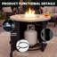 2 in 1 Outdoor Round Propane Fire Pit Table, 50000 BTU, Black-138065660