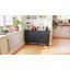 Buffet Buffet cannelé avec tablettes réglables, noir-1375141678