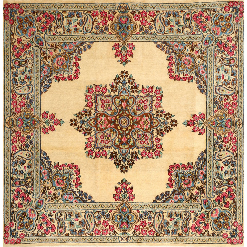 Tapis oriental beige / rose Crotts, Carré 4 pi