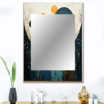 Miroir mural bleu sarcelle Mid Century Minimalist Rain II - Minimalisme