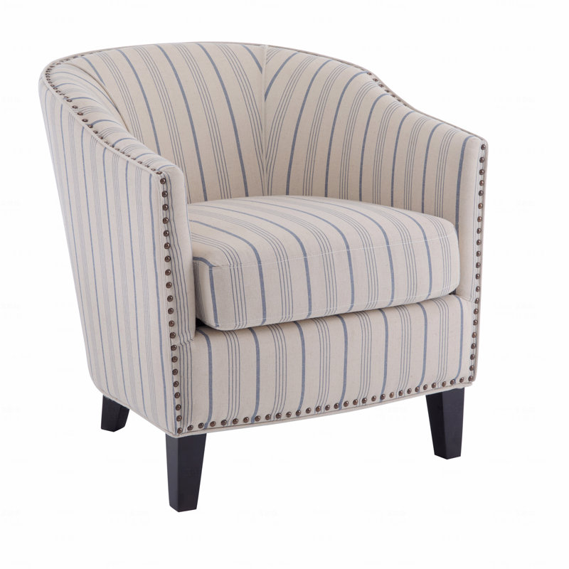 Upholstered Stripe Barrel Chair