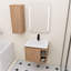 Ensemble de meuble-lavabo mural simple 24 po, meuble-lavabo avec plateau en céramique et armoire latérale, porte à fermeture en douceur 24 po