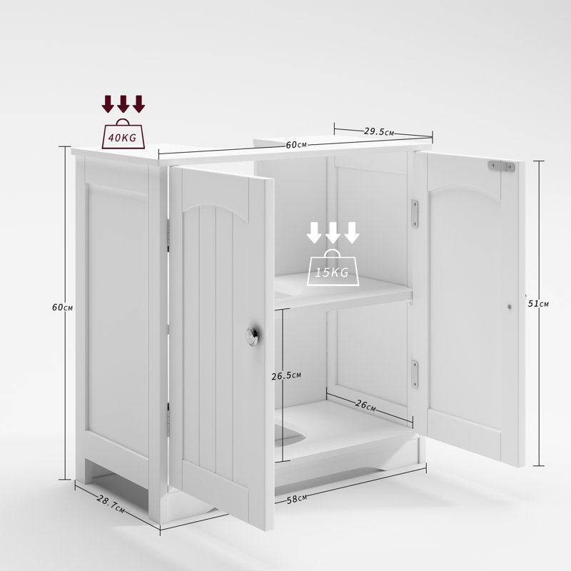 Abiramy 580mm Single Bathroom Vanity, White