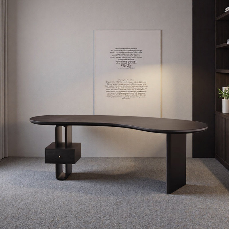 Bureau d'écriture noir Creative Unique, H 28,74 po x l 86,61 po x P 30,31 po