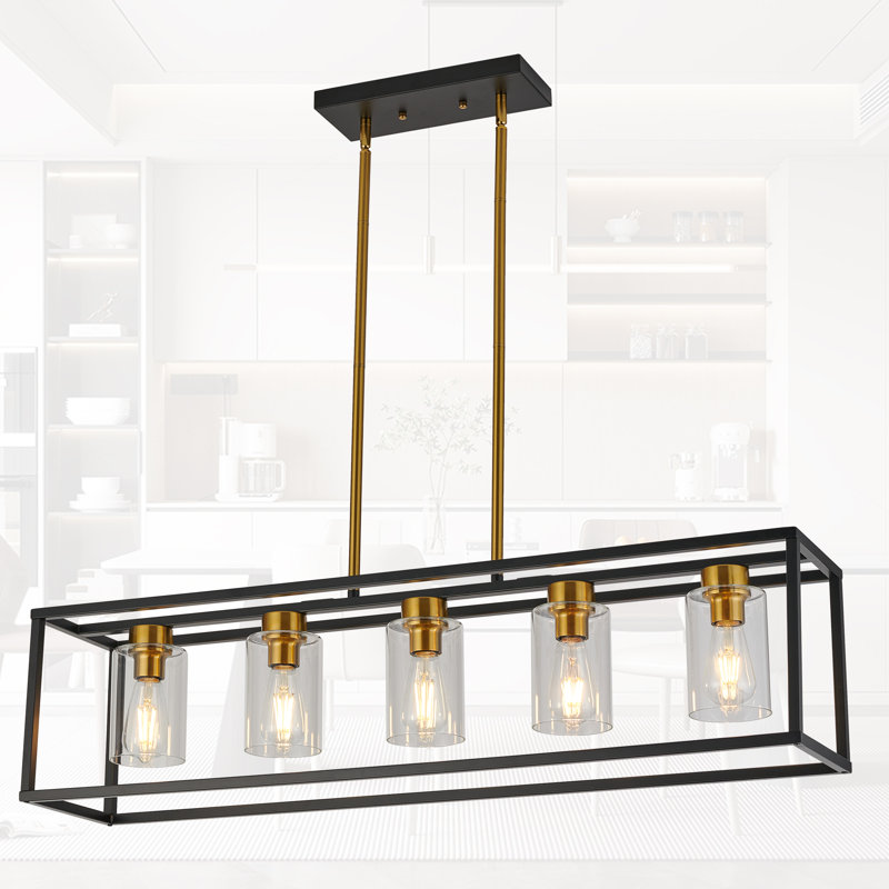 Allyn 5 - Light Pendant, Brushed Brass/Black, 5