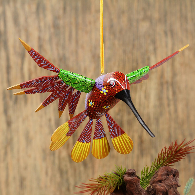 Sculpture de jardin colibri suspendu Alebrije