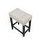 Tabouret de bar noir et beige en polyester (ensemble de 2), tabouret de bar sans dossier pour la salle à manger