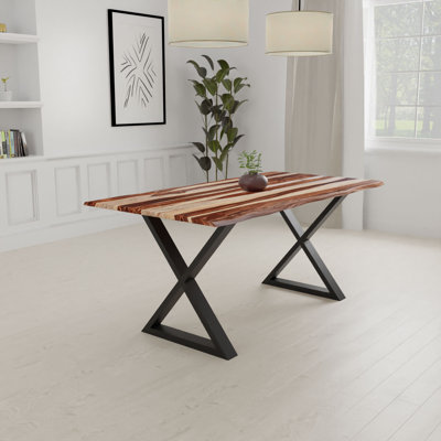 Hosteen Double Pedestal Live Edge Dining Table