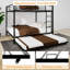 Lit superposé en fer carré durable avec rails de sécurité, look minimaliste moderne, chambre d'amis ou espace commun, assemblage facile et performance durable: 137 cm x 190 cm-1285099429