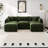 Modern Chenille Loveseat Sofa Couch With Ottoman-1360277072-1360277079
