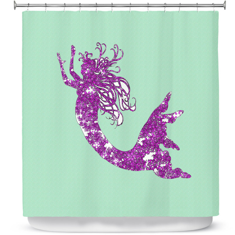 Rideau de douche simple sirène ii Bellingham, Menthe / mauve