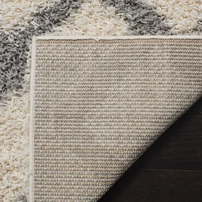 Tapis ivoire à motif géométrique Simuel, Rectangle de 3 pi x 5 pi