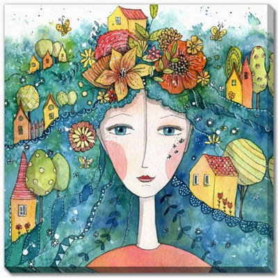 Fée du printemps, art mural sur toile
