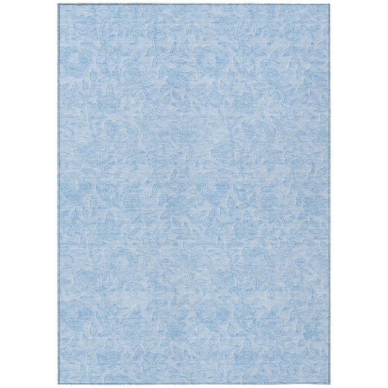 Ceajay Washable Floral Indoor / Outdoor Rug, Rectangle 8' x 10'