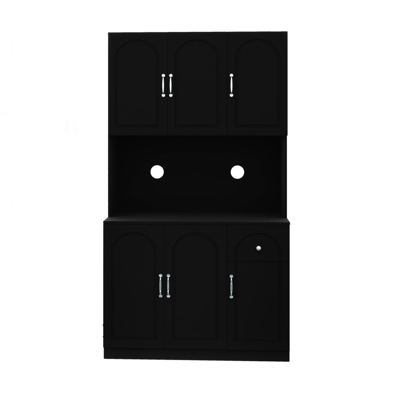 Garde-manger autoportant avec tablettes réglables - caractéristique de l'armoire peinte en noir