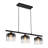 3 - Light Gradient Smoky Bell Shade Kitchen Island Linear Pendant