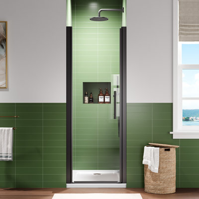 26-27.5＂w X 68＂pivot Single Shower Door With 1/4＂(6mm) Clear Tempered Glass