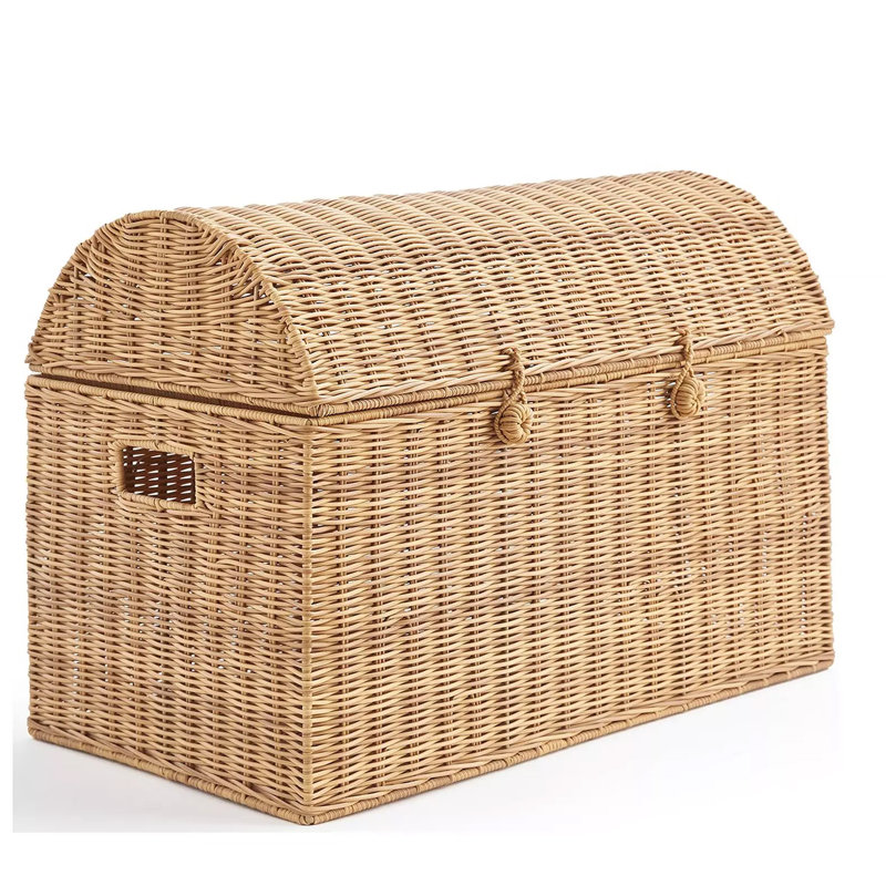 Wicker Storage Chest, Gold