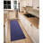 Washable Anti Slip Low Pile Solid NAVY Color Custom Size Runner Rug-1898772147