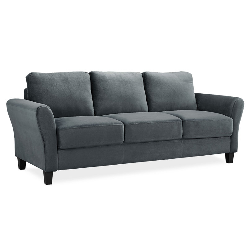 Canapé à accoudoirs arrondis 78,75 po Ashfield, Microfibre gris foncé