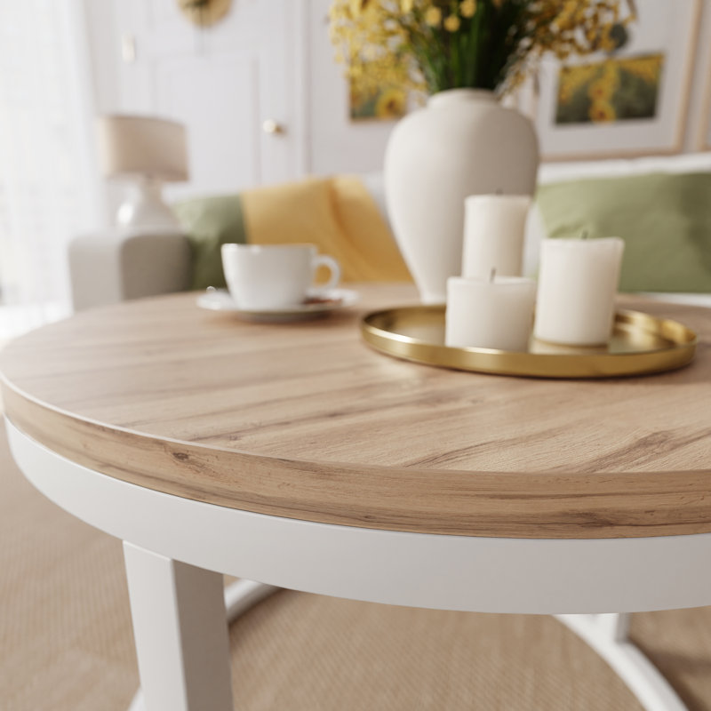 Candance Frame Coffee Table, Wotan Oak, White