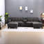 Canapé modulaire multifonctionnel en U gris chenille pour salon moderne
