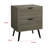 Zena Nightstand Side End Table, 2 Drawers, Rustic Gray Finish 19 Inch-117054055