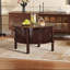 Table basse 47 po ovale avec rangement dissimulé, design cannelé élégant pour un décor moderne et minimaliste-1830577607