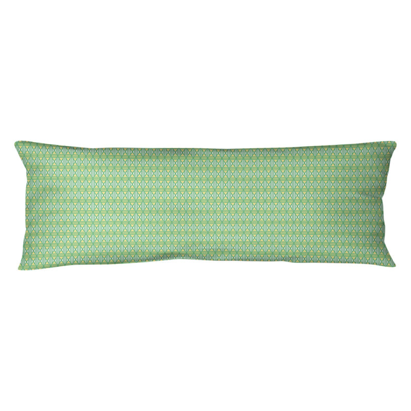 Coussin lombaire Katelyn Elizabeth, Vert / Jaune, Bourre en polyester, Molleton moelleux