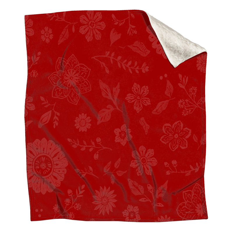 Couvertures à motif floral, 60 po L x 80 po H, Black Dark Red