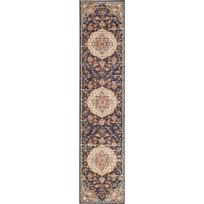 Bloomburg Oriental Machine Woven Polypropylene Indoor/Outdoor Area Rug in Blue/Beige -  Darby Home Co, 15670F21E3AA4AD288647F2DBF325E23