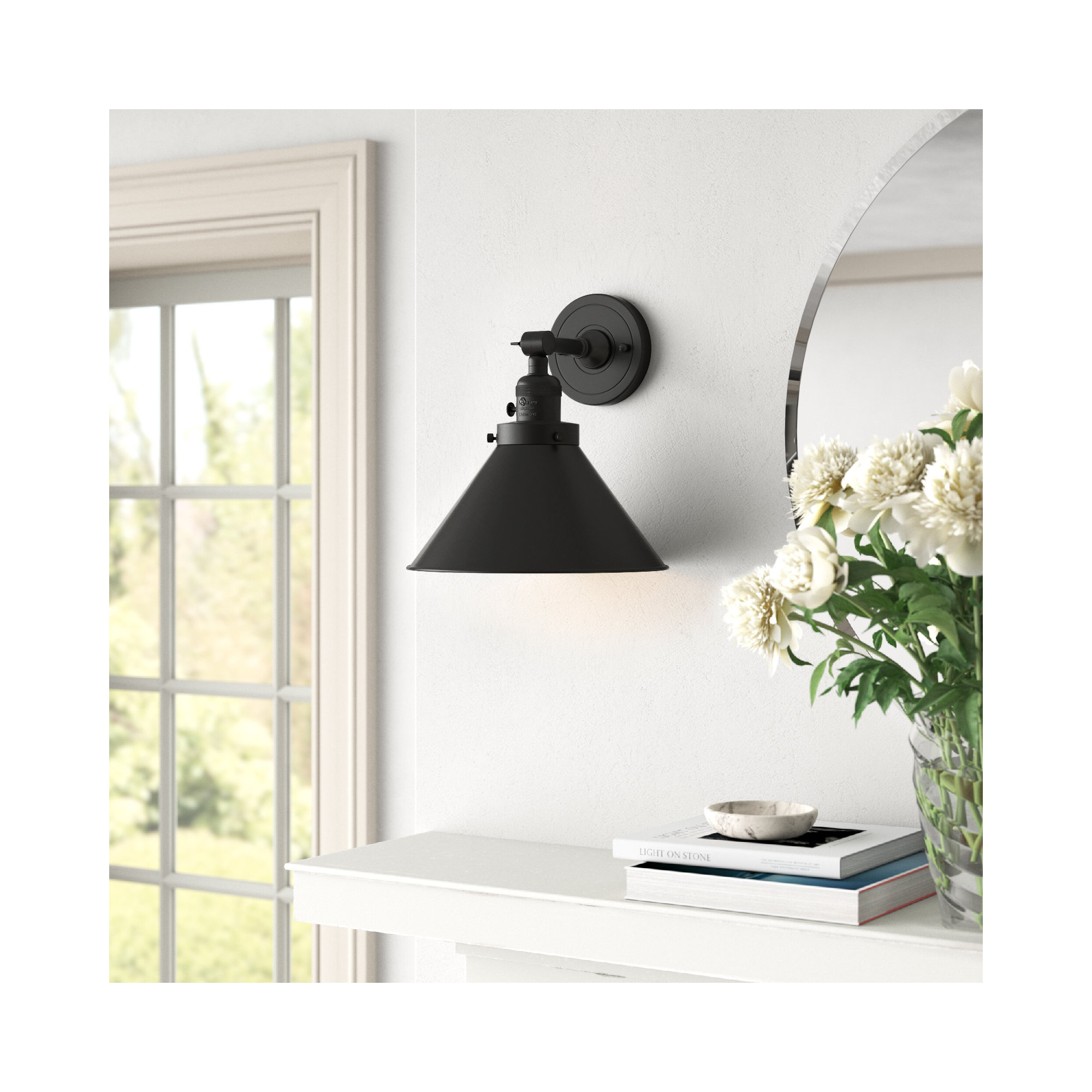 Dillon 1 - Light Dimmable Armed Sconce, Oil Rubbed Bronze, Oil Rubbed Bronze, 60 W Incandescent Vintage Dimmable Bulb