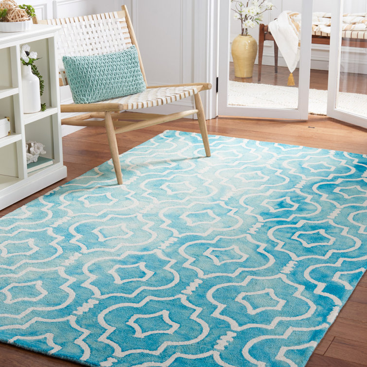 Dip Dye Hand Tufted Wool Geometric Rug
