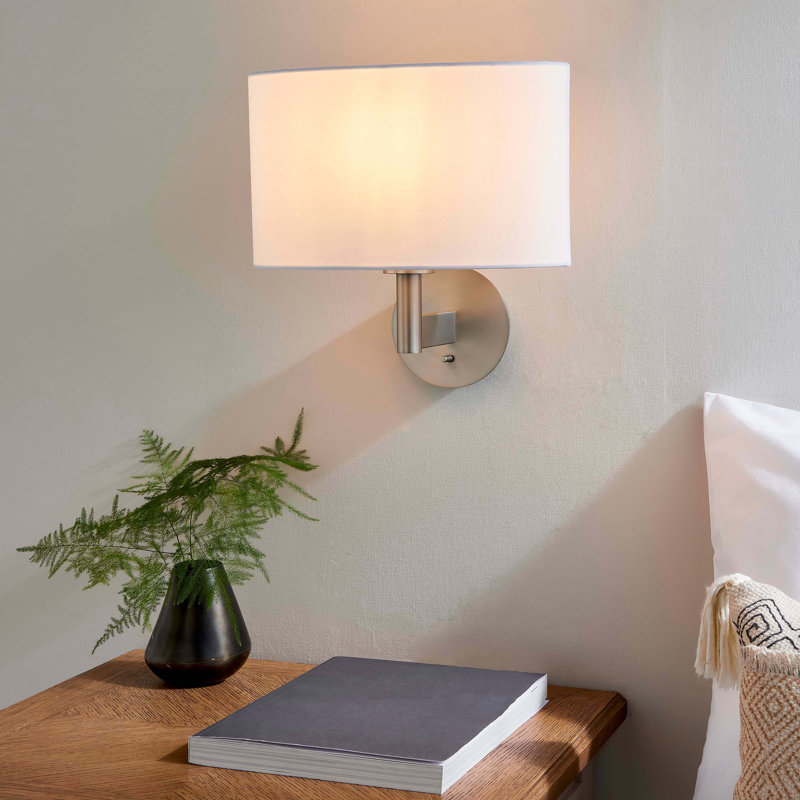 Caruthersville Armed Sconce, White, Matt Nickel