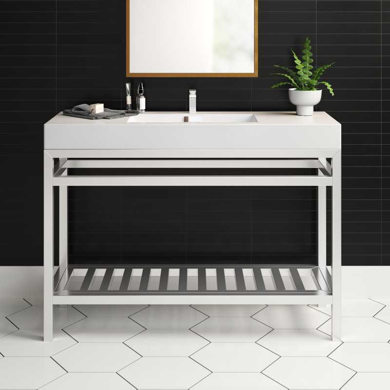Ensemble de meuble-lavabo simple 48 po Halesowen, Chrome