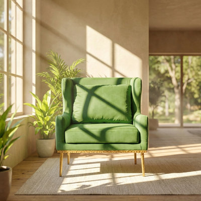 Fauteuil d'appoint moderne avec cadre en fer et velours
