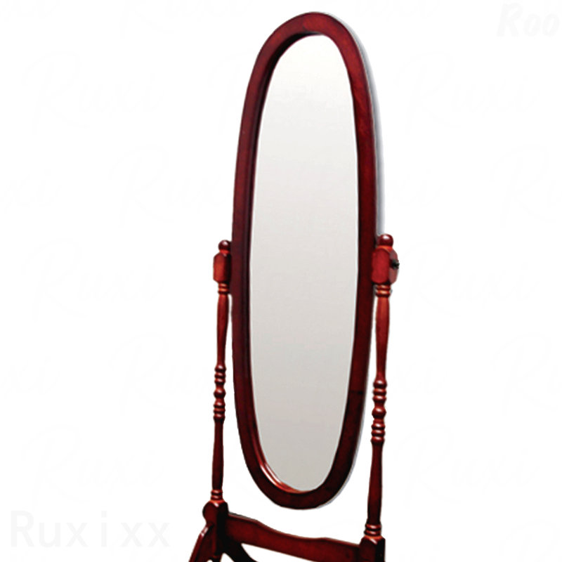 59.25" Tall Cherry Finish Wooden Standing Floor Accent Mirror, Walnut, 59.25" x 23"